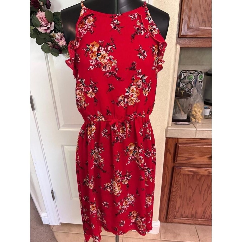 Chenault‎ Girl Mariam High Low Ruffle Dress, Red, Size 16, NWT